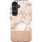 White Rose Gold Marble Galaxy S25 Impact Case