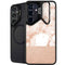 White Rose Gold Marble Galaxy S24 Kickstand Case