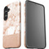 White Rose Gold Marble Galaxy S25 Plus Impact Case