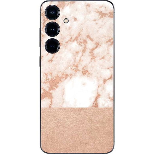 White Rose Gold Marble Galaxy S25 Plus Skin