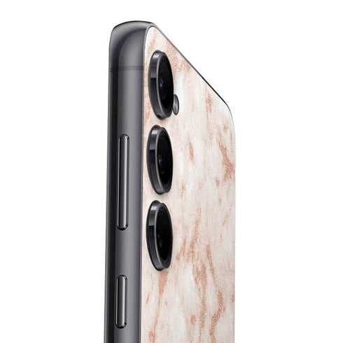 White Rose Gold Marble Galaxy S25 Plus Skin