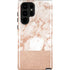 White Rose Gold Marble Galaxy S25 Ultra Impact Case