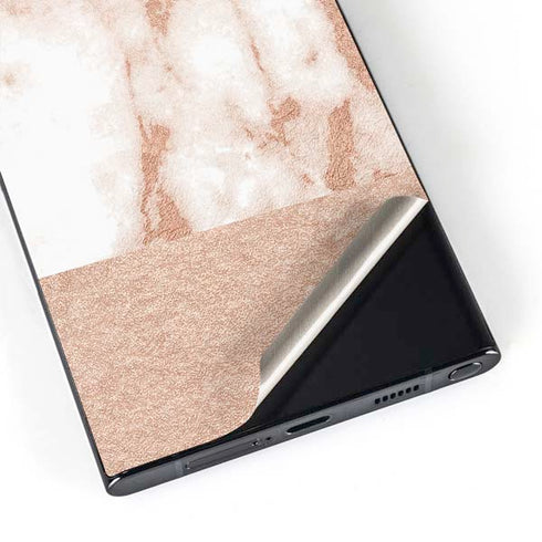 White Rose Gold Marble Galaxy S24 Ultra Skin