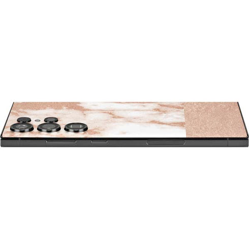 White Rose Gold Marble Galaxy S25 Ultra Skin
