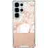 White Rose Gold Marble Galaxy S25 Ultra Clear Case