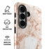White Rose Gold Marble Galaxy S26 Impact Case