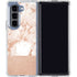 White Rose Gold Marble Galaxy Z Fold5 5G Clear Case