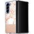 White Rose Gold Marble Galaxy Z Fold5 5G Clear Case