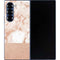 White Rose Gold Marble Galaxy Z Fold6 Skin