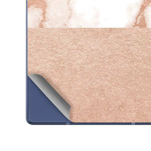 White Rose Gold Marble Galaxy Z Fold6 Skin