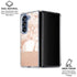 White Rose Gold Marble Galaxy Z Fold7 Clear Case