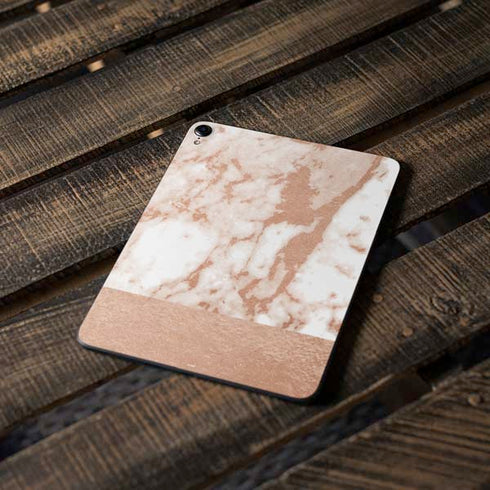 White Rose Gold Marble Apple iPad Pro Skin