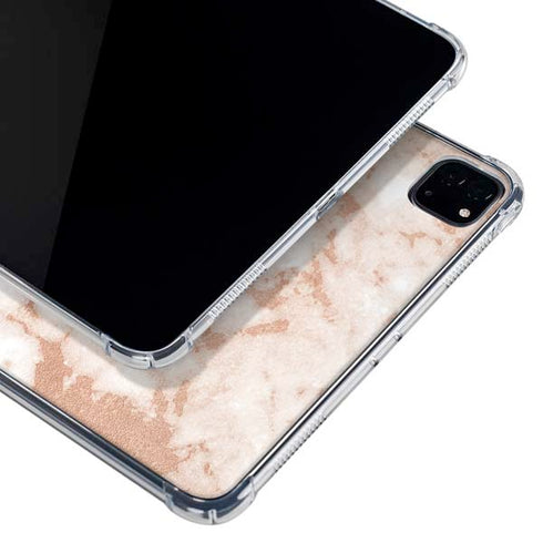 White Rose Gold Marble iPad Pro 11in (2024) Clear Case