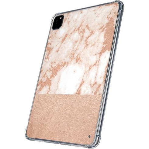White Rose Gold Marble iPad Pro 11in (2024) Clear Case