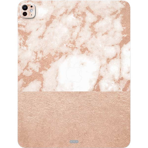 White Rose Gold Marble iPad Pro 13in M4 (2024) Skin