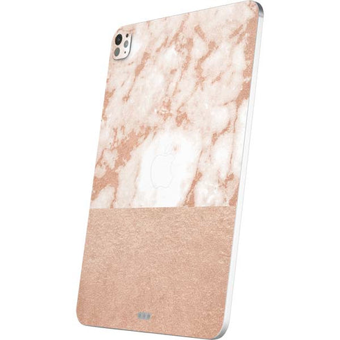 White Rose Gold Marble iPad Pro 13in M4 (2024) Skin