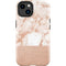 White Rose Gold Marble iPhone 15 Impact Case
