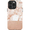 White Rose Gold Marble iPhone 15 Pro Impact Case