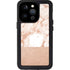 White Rose Gold Marble iPhone 15 Pro Waterproof Case