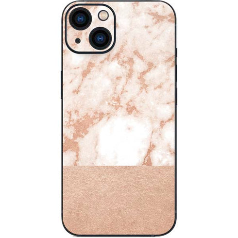 White Rose Gold Marble iPhone 15 Skin