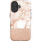 White Rose Gold Marble iPhone 16 Magsafe Impact Case