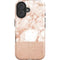 White Rose Gold Marble iPhone 16 Plus Magsafe Impact Case