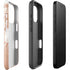 White Rose Gold Marble iPhone 16 Pro Max Impact Case