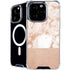 White Rose Gold Marble iPhone 16 Pro Max MagSafe Case