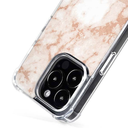 White Rose Gold Marble iPhone 16 Pro Max MagSafe Case