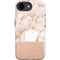 White Rose Gold Marble iPhone 16e Impact Case