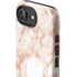 White Rose Gold Marble iPhone 16e Impact Case