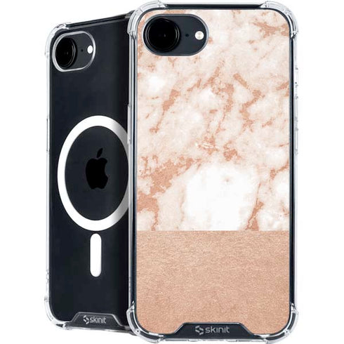 White Rose Gold Marble iPhone 16e MagSafe Case
