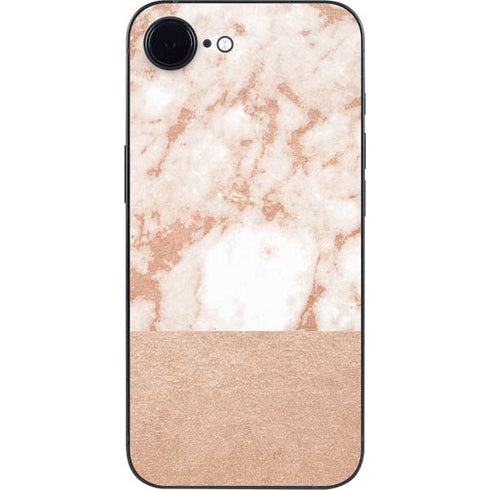 White Rose Gold Marble iPhone 16e Skin