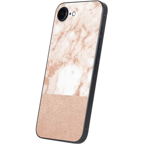 White Rose Gold Marble iPhone 16e Skin