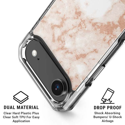 White Rose Gold Marble iPhone 17 Air Clear Case