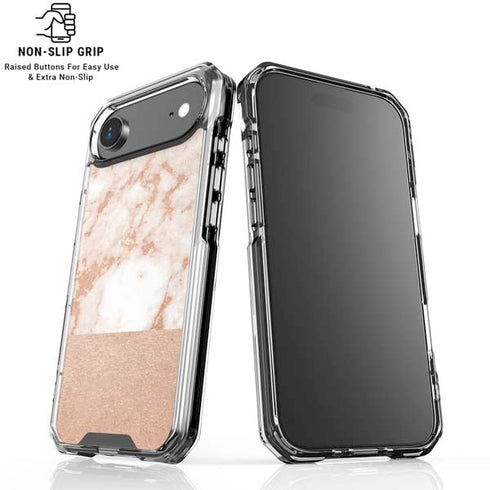 White Rose Gold Marble iPhone 17 Air Clear Case