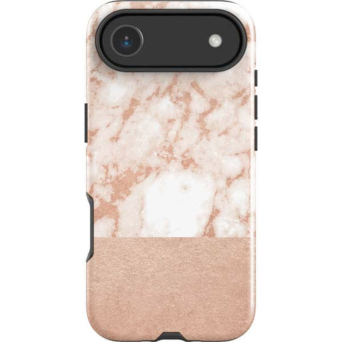 White Rose Gold Marble iPhone 17 Air Impact Case
