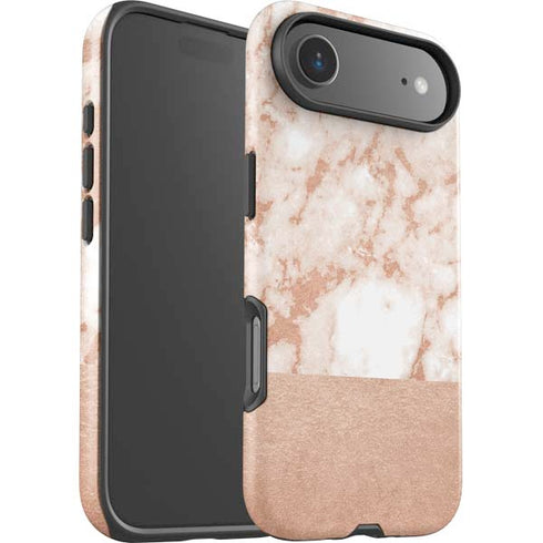 White Rose Gold Marble iPhone 17 Air Impact Case