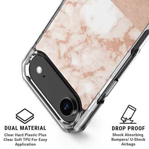 White Rose Gold Marble iPhone 17 Air MagSafe Case