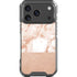 White Rose Gold Marble iPhone 17 Pro Clear Case
