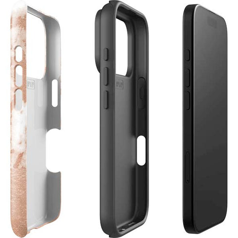 White Rose Gold Marble iPhone 17 Pro Impact Case