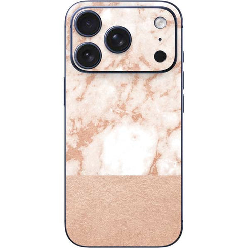 White Rose Gold Marble iPhone 17 Pro Skin