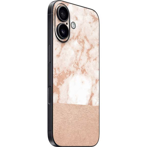 White Rose Gold Marble iPhone 17 Skin