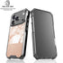 White Rose Gold Marble iPhone 18 Pro Clear Case