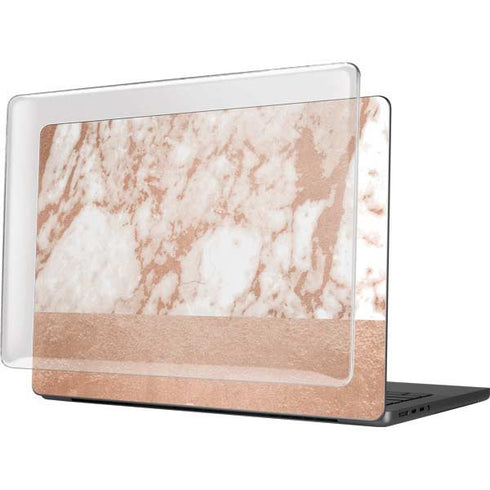 White Rose Gold Marble MacBook Pro 14in (2021-24) Case plus Skin