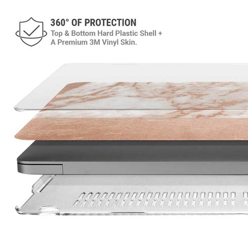 White Rose Gold Marble MacBook Pro 14in (2021-24) Case plus Skin