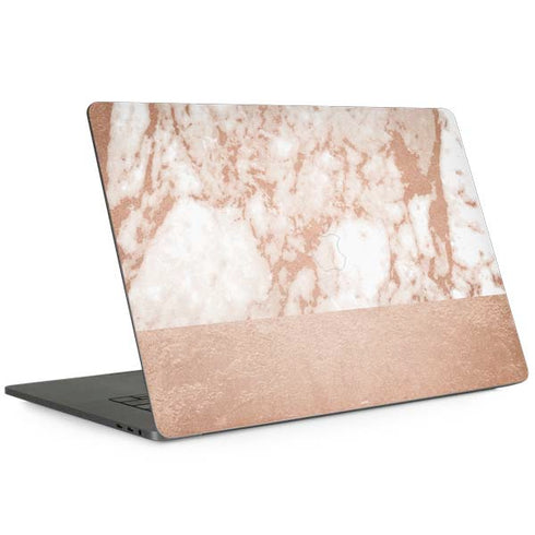 White Rose Gold Marble MacBook Skins