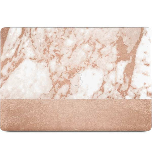 White Rose Gold Marble MacBook Skins