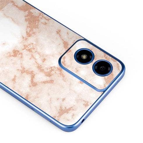 White Rose Gold Marble Moto G Play 4G (2024) Skin