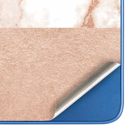 White Rose Gold Marble Moto G Play 4G (2024) Skin